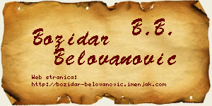 Božidar Belovanović vizit kartica